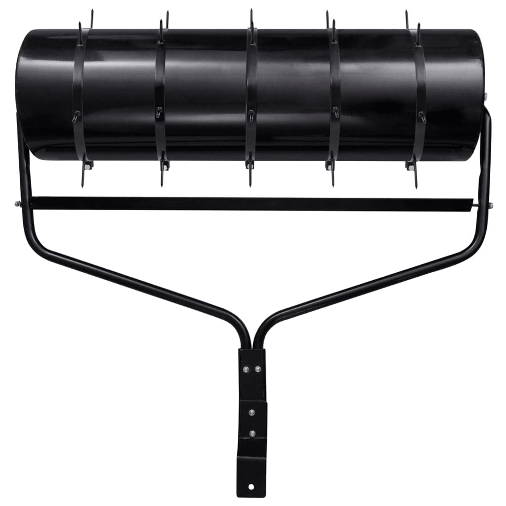 vidaXL Garden Lawn Roller with Aerator Clamps Black 63 L Iron