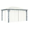 vidaXL Gazebo with Curtain 400 x 300 cm Cream Aluminium