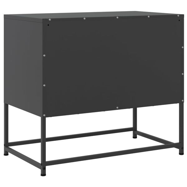 vidaXL TV Cabinet Black 68.5x39x60.5 cm Steel