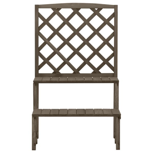 vidaXL Plant Stand with Trellis Grey 70x42x115 cm Solid Fir Wood