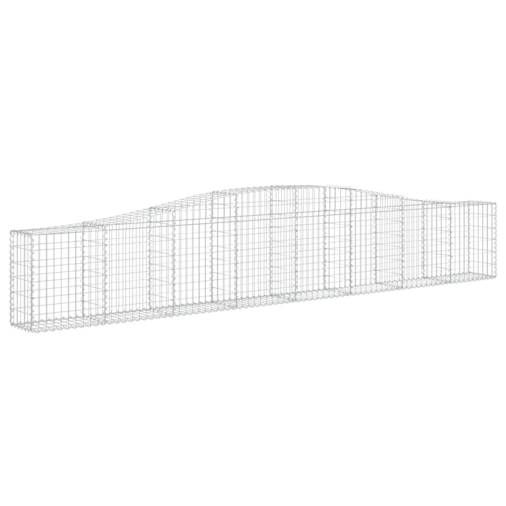 vidaXL Arched Gabion Baskets 9 pcs 400x30x60/80 cm Galvanised Iron