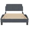 vidaXL Bed Frame "Dover" Dark Grey 100x190 cm Velvet