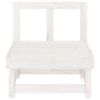 vidaXL Garden Middle Sofas 2 pcs White Solid Wood Pine