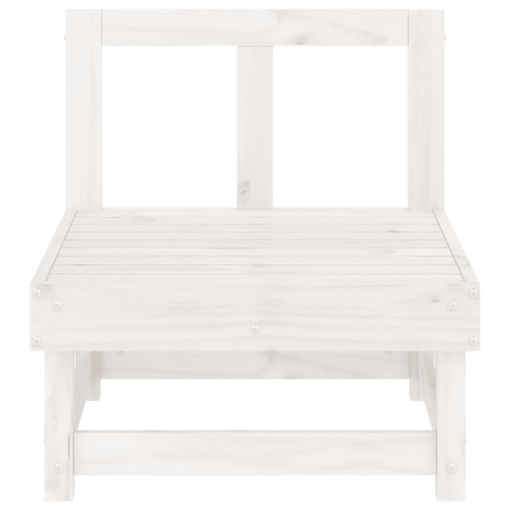 vidaXL Garden Middle Sofas 2 pcs White Solid Wood Pine