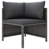 vidaXL 4 Piece Garden Lounge Set with Cushions Poly Rattan Grey
