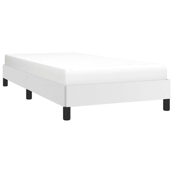 vidaXL Bed Frame without Mattress White 100x190 cm Twin Faux Leather