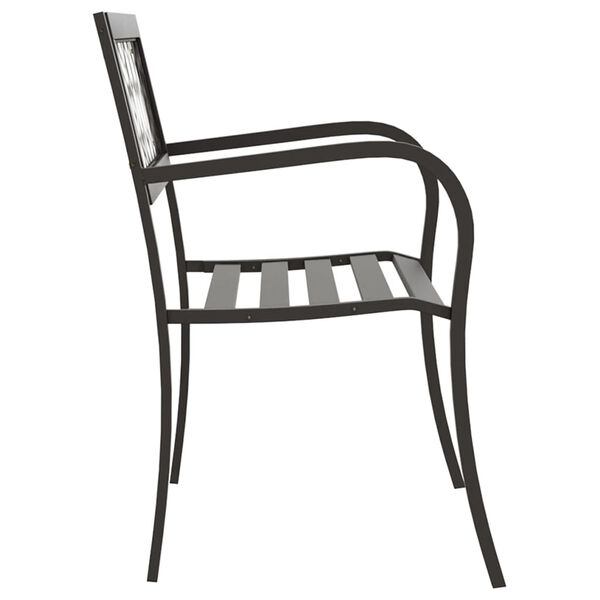 vidaXL Garden Bench 125 cm Steel Black