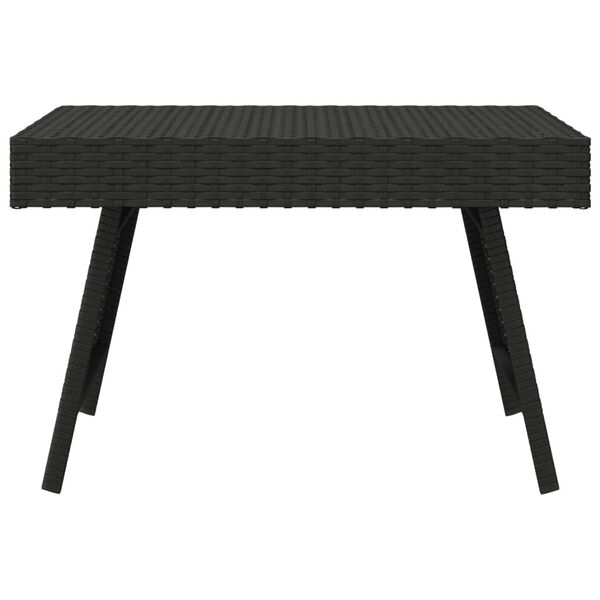 vidaXL Foldable Side Table Black 60x40x38 cm Poly Rattan