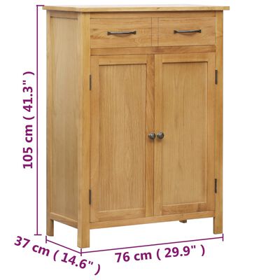 vidaXL Shoe Cabinet 76x37x105 cm Solid Oak Wood