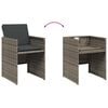vidaXL 9 Piece Garden Dining Set with Cushions Grey Poly Rattan