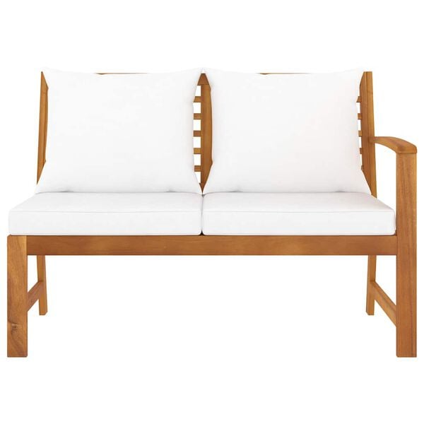vidaXL Garden Bench 114.5 cm with Cream Cushion Solid Acacia Wood