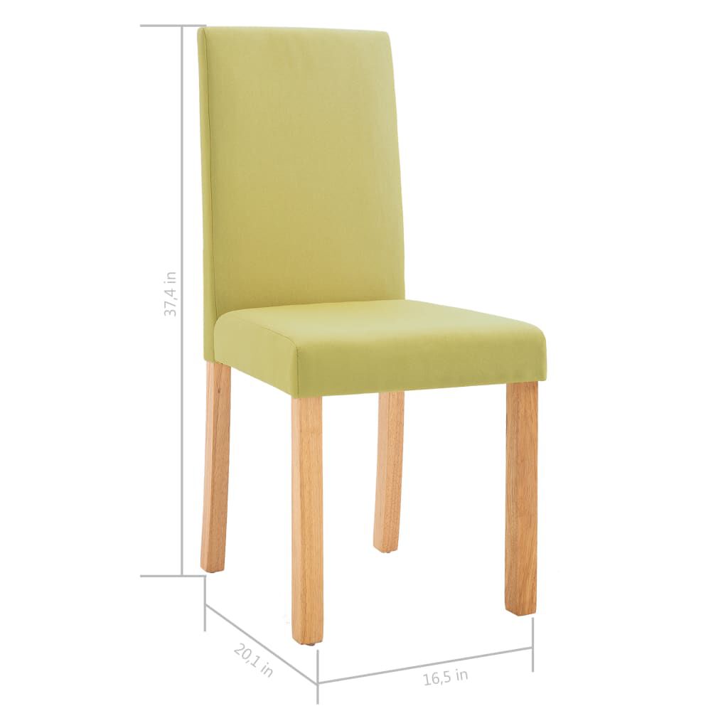 vidaXL Dining Chairs 2 pcs Green Fabric