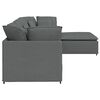 vidaXL Modular Sofa with Footstool&Cushions Fabric Dark Grey