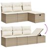 vidaXL 9 Piece Garden Sofa Set with Cushions Beige Poly Rattan