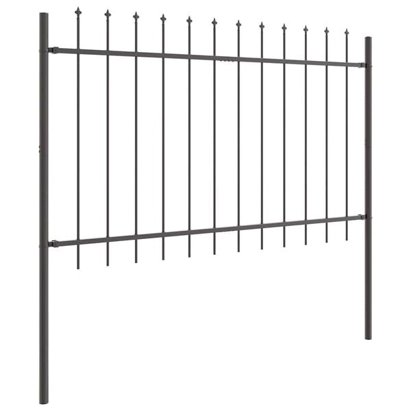 vidaXL Garden Fence Grey 1.7 x 1.2 m Powder-coated Steel