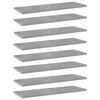 vidaXL Bookshelf Boards 8 pcs Concrete Grey 60x20x1.5 cm Engineered Wood