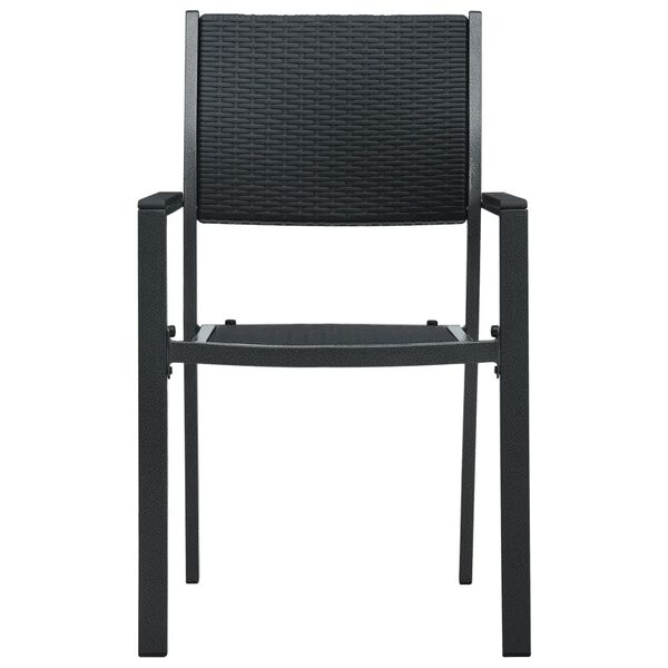 vidaXL 7 Piece Garden Dining Set Black