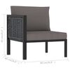 vidaXL Right Corner Sofa with Cushion Anthracite Poly Rattan