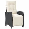 vidaXL 3 Piece Bistro Set with Cushions Black Poly Rattan
