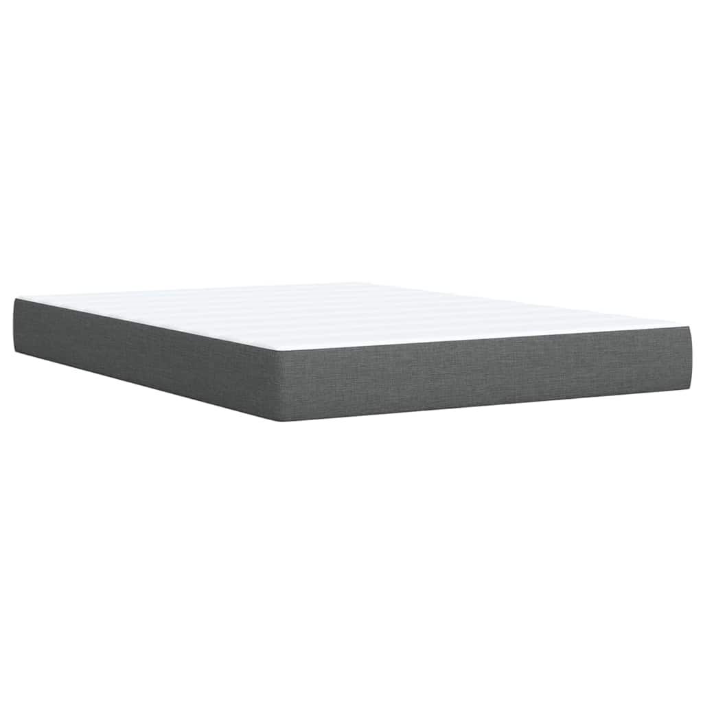 vidaXL Box Spring Bed with Mattress Dark Grey Full Fabric
