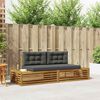vidaXL Outdoor Sofa Set with Cushion 2 Piece Natural and Anthracite