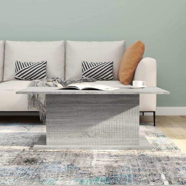 vidaXL Coffee Table Grey Sonoma 102x55.5x40 cm Engineered Wood