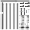 vidaXL Garden Fence 8 pcs Grey 13.6 x 0.8 m Powder-coated Steel