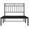 vidaXL Metal Bed Frame without Mattress with Headboard Black 100x190cm