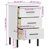 vidaXL Bedside Cabinet with Metal Legs White Solid Wood Pine OSLO