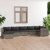 vidaXL 7 Piece Garden Lounge Set with Cushions Poly Rattan Grey