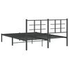 vidaXL Metal Bed Frame without Mattress with Headboard Black 150x200cm