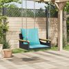 vidaXL Swing Bench with Cushions Black 63x62x40 cm Poly Rattan