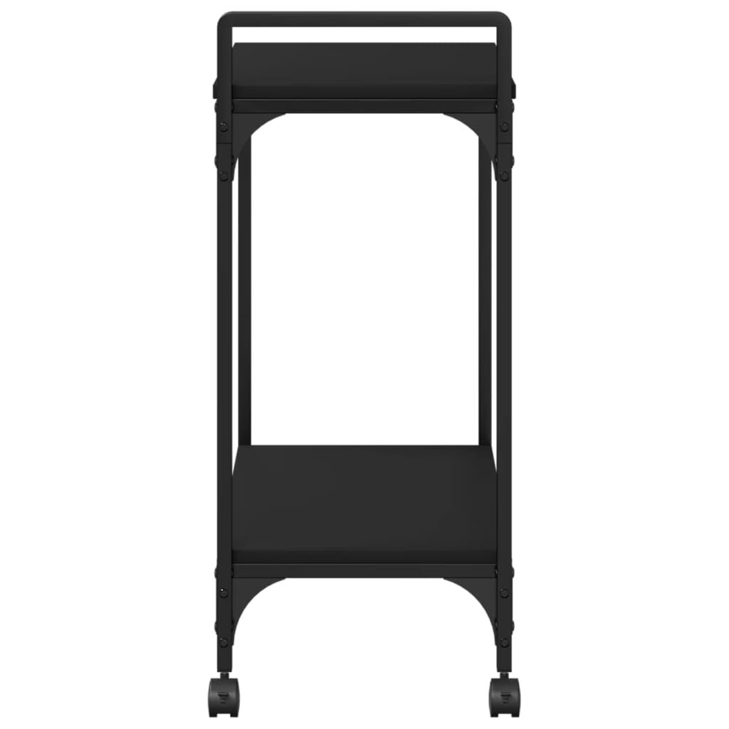 vidaXL Kitchen Trolley Black 60.5x31x72.5 cm Engineered Wood