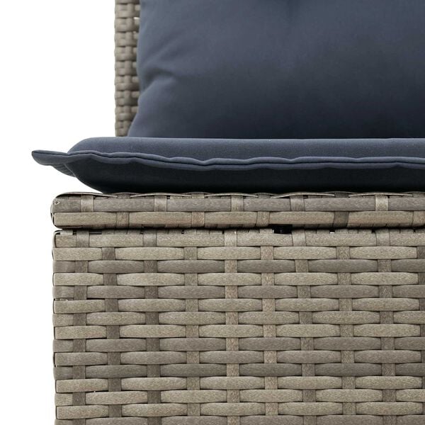 vidaXL 6 Piece Garden Sofa Set with Cushions - Grey Poly Rattan