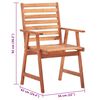 vidaXL Outdoor Dining Chairs 3 pcs with Cushions Solid Acacia Wood