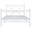 vidaXL Metal Bed Frame without Mattress with Footboard White 100x200cm