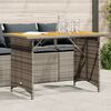 vidaXL Garden Table with Wooden Top Grey 110x68x70 cm Poly Rattan
