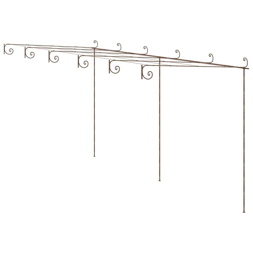 vidaXL Garden Pergola Antique Brown 6x3x2.5 m Iron