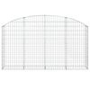 vidaXL Arched Gabion Basket 200x30x100/120 cm Galvanised Iron