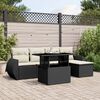 vidaXL 6 Piece Garden Sofa Set with Cushions Black Poly Rattan