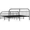 vidaXL Metal Bed Frame without Mattress with Footboard Black 193x203cm
