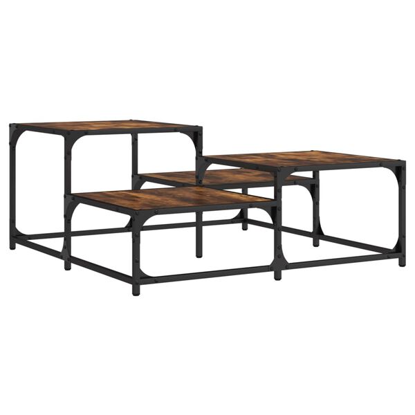 vidaXL Coffee Table Smoked Oak 87.5x87.5x40 cm Engineered Wood