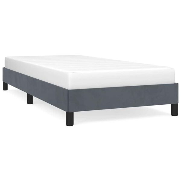 vidaXL Bed Frame without Mattress Dark Grey 100x190 cm Twin Velvet