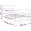 vidaXL Metal Bed Frame without Mattress with Footboard White 100x200cm