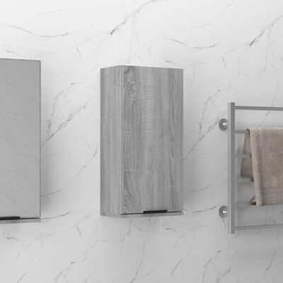 vidaXL Wall-mounted Bathroom Cabinet Grey Sonoma 32x20x67 cm