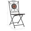 vidaXL 3 Piece Mosaic Bistro Set Ceramic Tile Orange/Grey