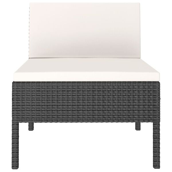 vidaXL Garden Chairs 3 pcs with Cushions Poly Rattan Black