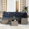 vidaXL Garden Sofa Set 7 pcs Grey Poly Rattan