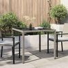 vidaXL Garden Dining Table Grey 90 x 90 x 75 cm Poly rattan