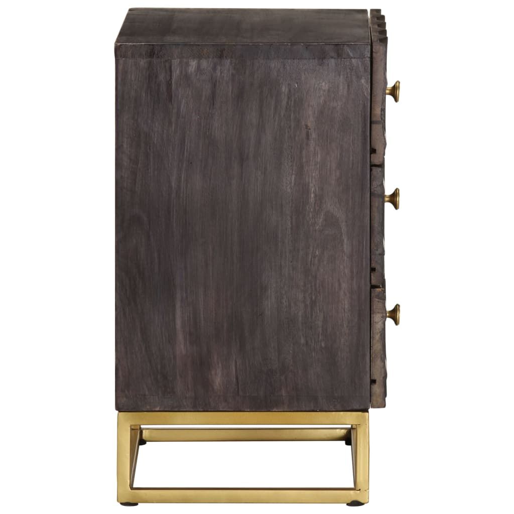 vidaXL Bed Cabinet Black 40x30x50 cm Solid Mango Wood